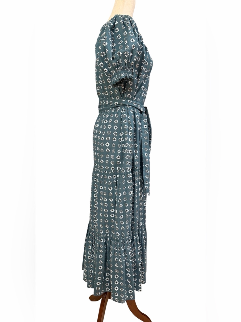 The Great Teal Floral V-Neck Tiered Maxi Dress - Picture 3 of 5
